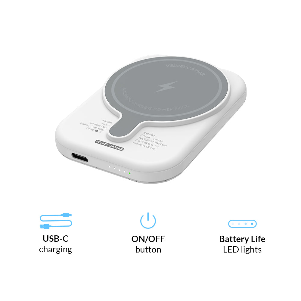 Ghosted MagSafe Battery Pack - 5000mAh Portable Charger for iPhone 12/13/14 | Slim Magnetic Power Bank with Fast Charging | Perfect for Travel, Work & Outdoor Adventures
