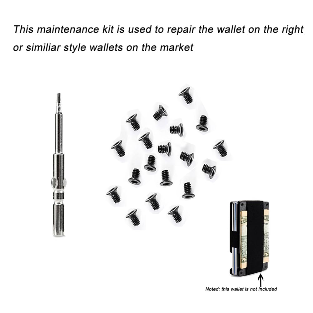20-Piece Screw Set with Screwdriver for RFID Blocking Minimalist Aluminum Slim Wallet - Perfect for Travel, Business & Everyday Use