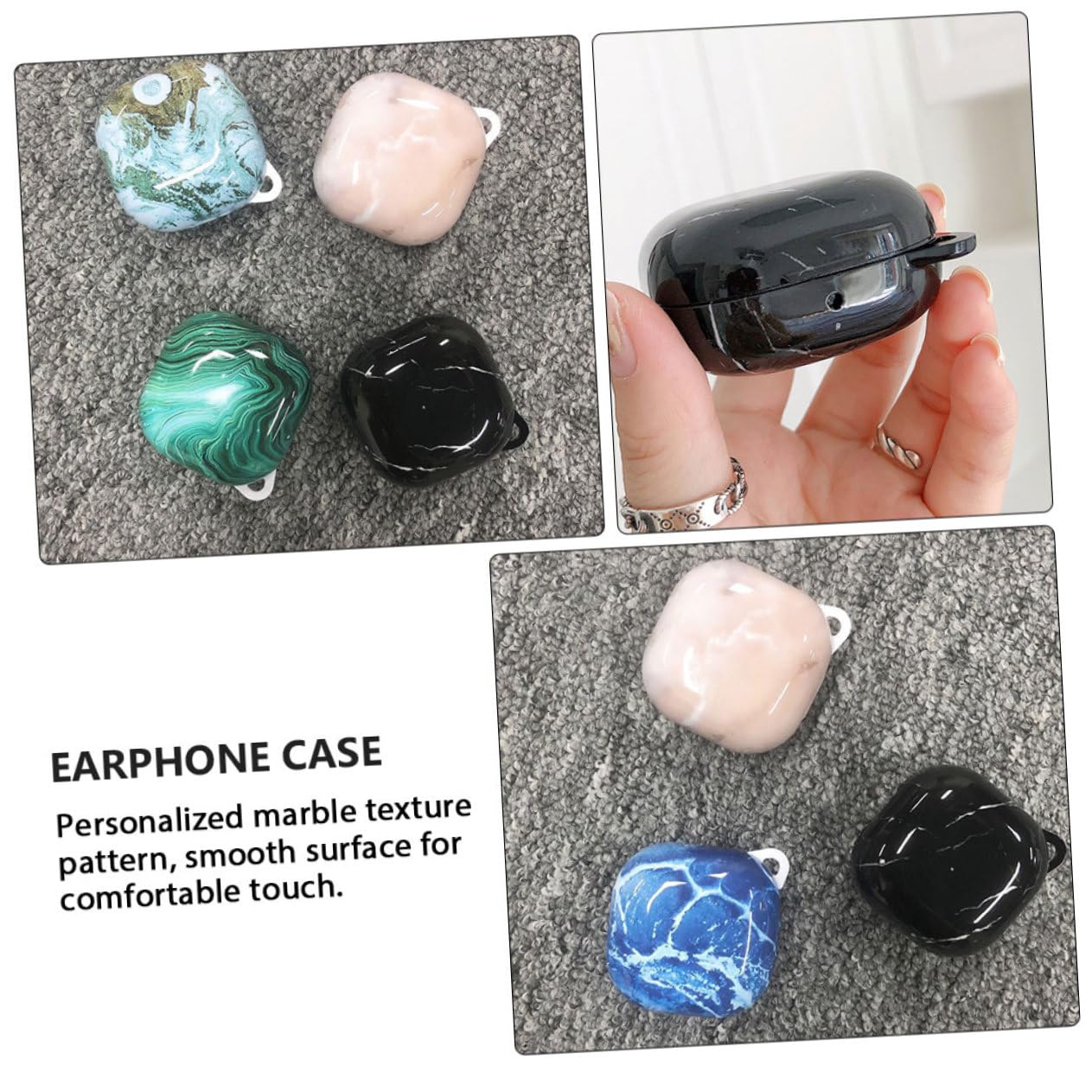 Angoily 1pc Durable Headphone Case with Carabiner - Protective Earbud Carrying Pouch for AirPods, Wireless Earphones & Computer Headsets - Perfect for Travel, Gym & Daily Commute