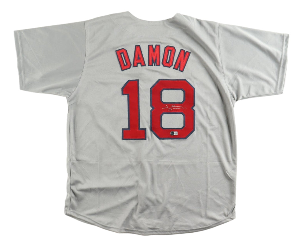 Authentic Johnny Damon Boston Red Sox Signed Gray Baseball Jersey - Official MLB Memorabilia for Collectors and Fans - Perfect for Display, Gifting, and Sports Memorabilia Collections