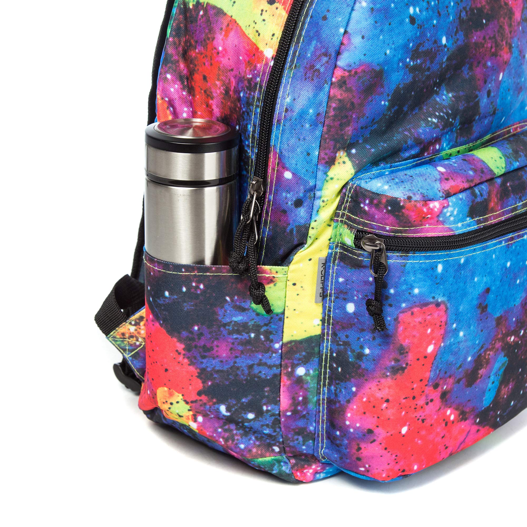 Printed Backpack with Simple Pattern - Classic Travel Daypack for Laptop & Tablet (Red, Blue, Rainbow) - Perfect for School, Work & Outdoor Adventures
