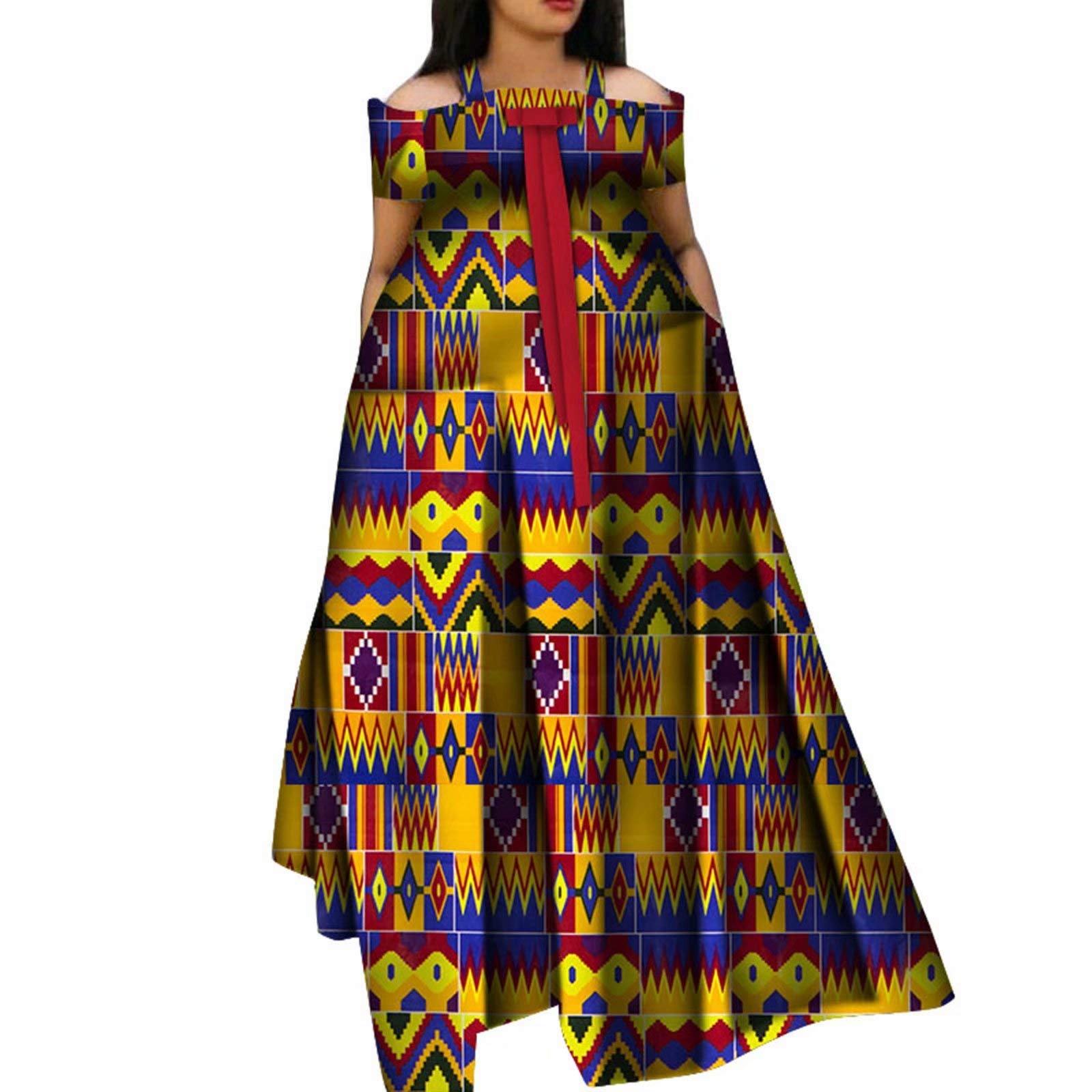 Stylish African Print Long Dress for Women - Elegant Robe with Vibrant Patterns | Perfect for Parties, Weddings & Cultural Events