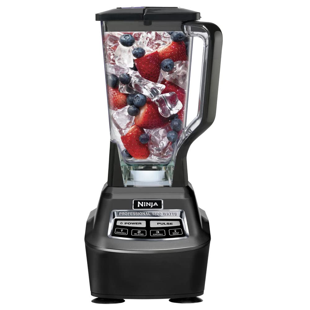 Ninja Mega Kitchen System Blender and Food Processor - 1500W High-Speed Blender with 72oz Pitcher, 64oz Processor Bowl & 2 Blades - Perfect for Smoothies, Soups, Dough & Food Prep - Black (BL770)