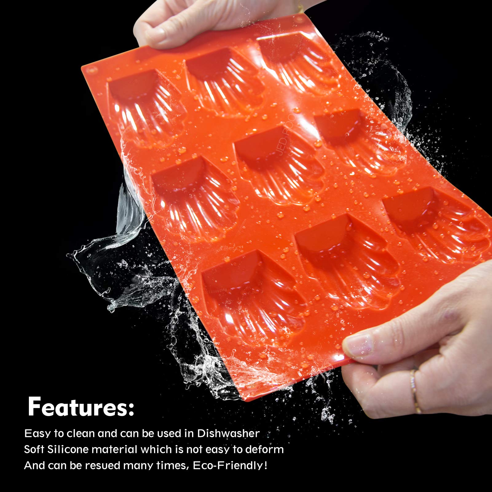 **Premium Silicone Madeleine Pan - Nonstick 9-Cavity Baking Mold for Madeleines, Cookies, Cakes & Candy (2-Piece Set) - Perfect for Home Baking, Tea Parties & Holiday Treats**