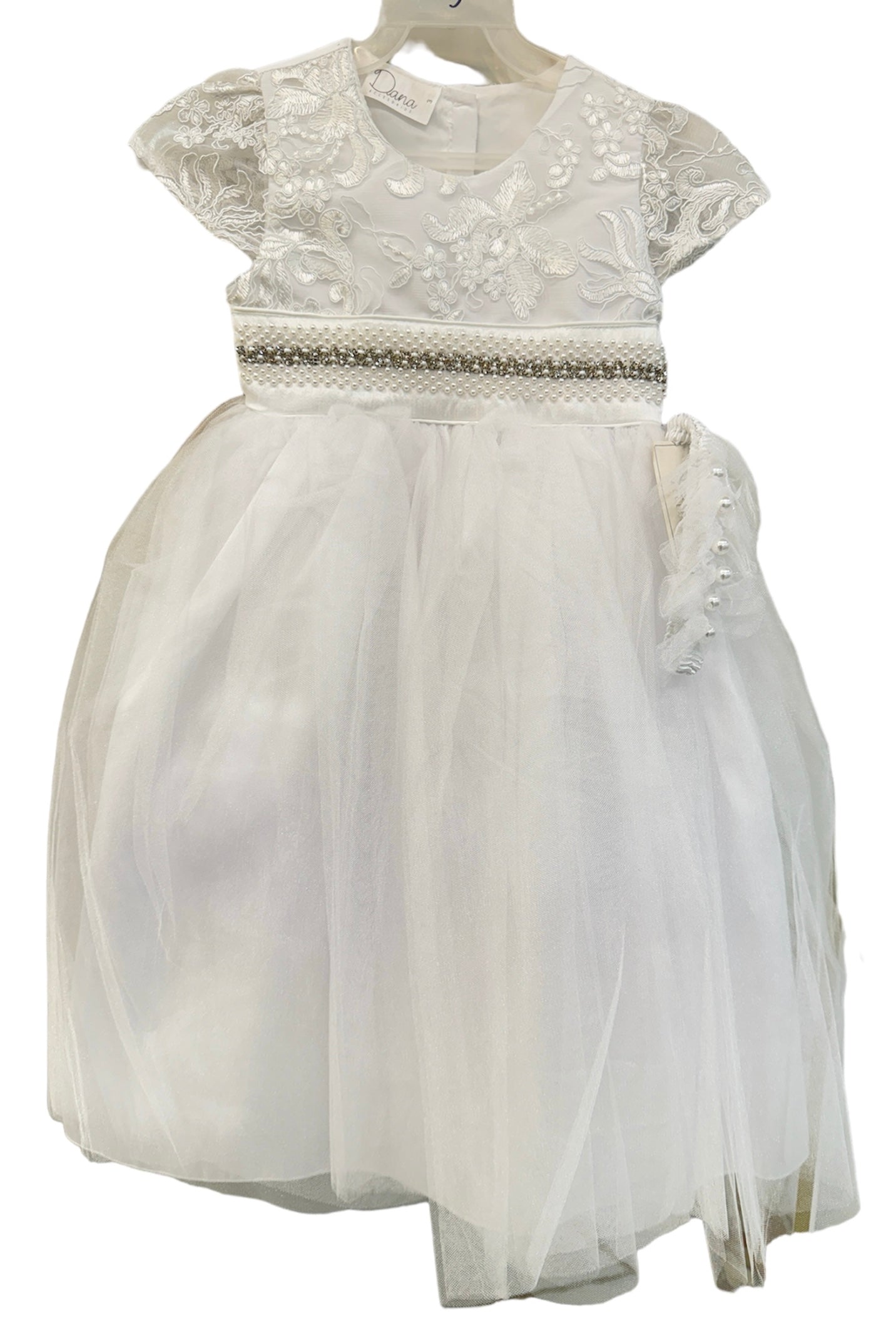 Elegant White Girls Baptism Dress (008) - Perfect for Christening, First Communion & Special Occasions