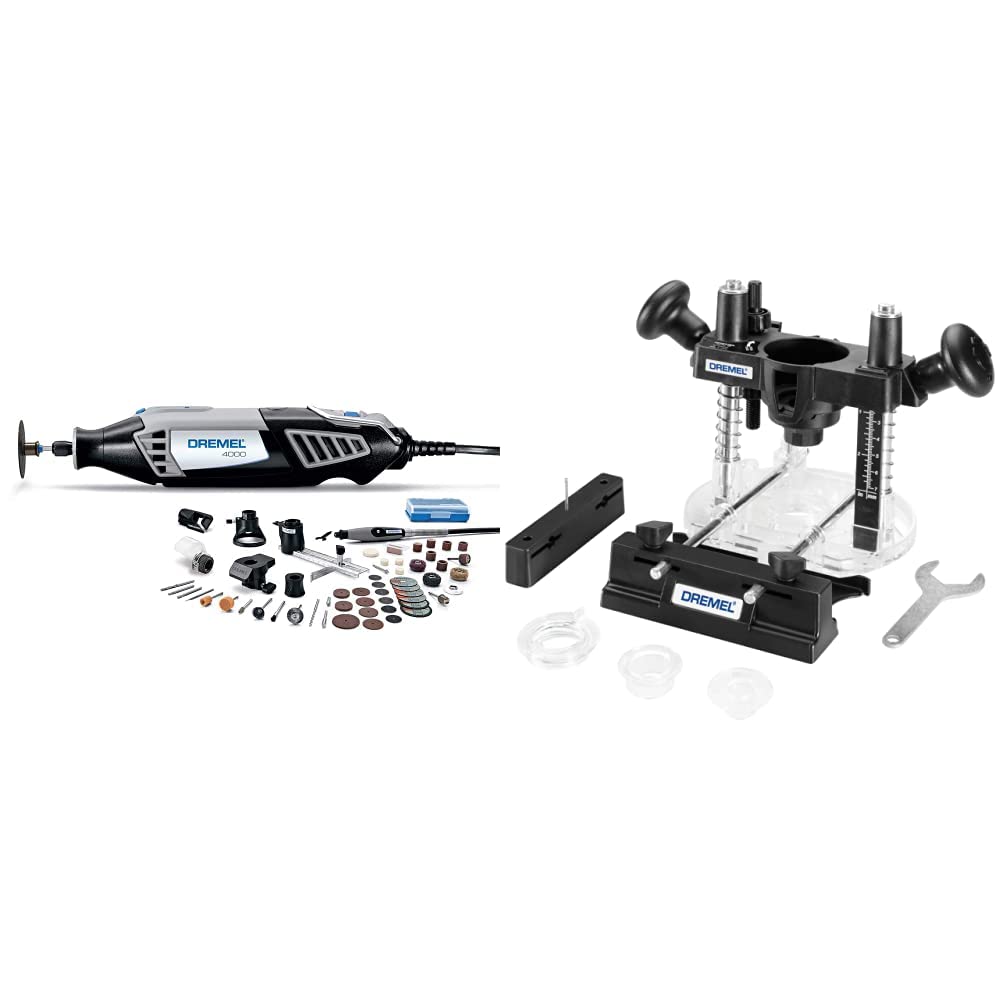 Dremel 4000-6/50 High Performance Rotary Tool Kit with Flex Shaft - 6 Attachments & 50 Accessories | Includes 335-01 Plunge Router Attachment | Ideal for Woodworking, Metal Engraving & DIY Crafts