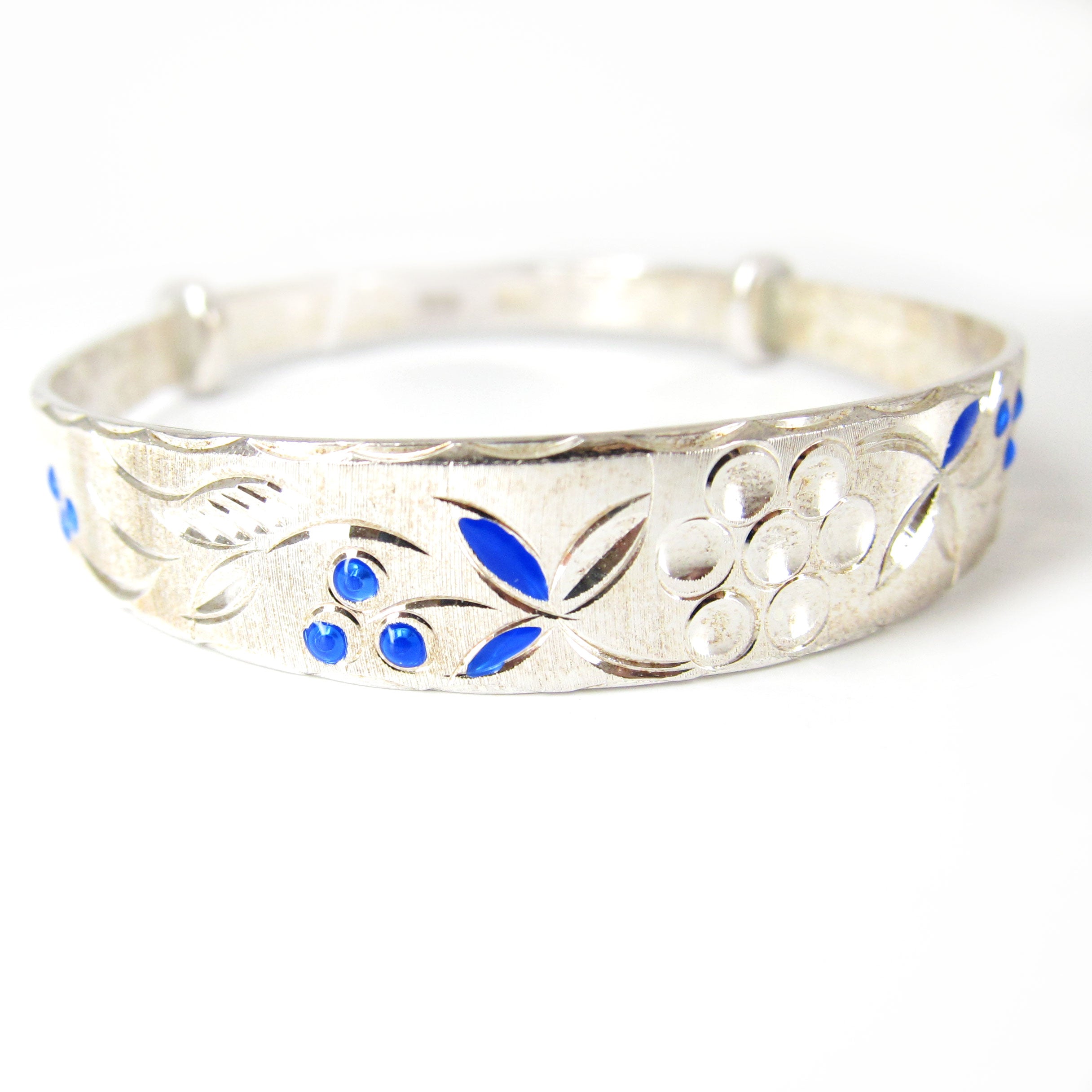 925 Sterling Silver Enamel Bangle Bracelet for Women - Elegant Handmade Jewelry Gift for Birthday, Anniversary & Special Occasions