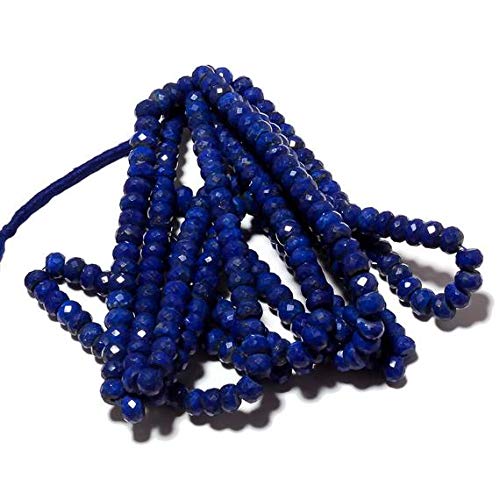 8mm Lapis Lazuli Faceted Rondelle Beads - 8 Inch Strand for Jewelry Making, DIY Bracelets & Necklaces - Premium Quality Gemstone Beads (Code-HIGH-49168)