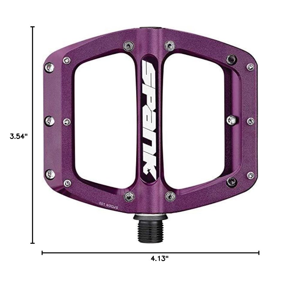 Spank Spoon 90 Pedals - Forged Alloy BMX/MTB Pedals with Shot Peened & Anodized Finish for Extreme Durability - Kids Size US 6 & Under - Perfect for BMX Racing, Mountain Biking & Youth Cycling Adventures
