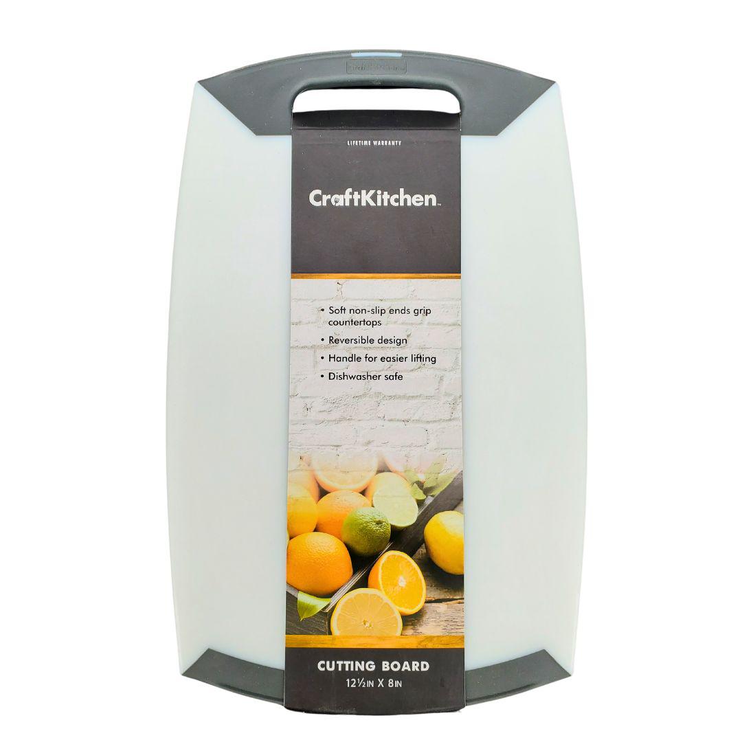 CLR CraftKitchen 8x12 Inch White Plastic Cutting Board - Durable Kitchen Chopping Board for Fruits, Vegetables & Meat - Perfect for Home, Restaurant & Food Prep