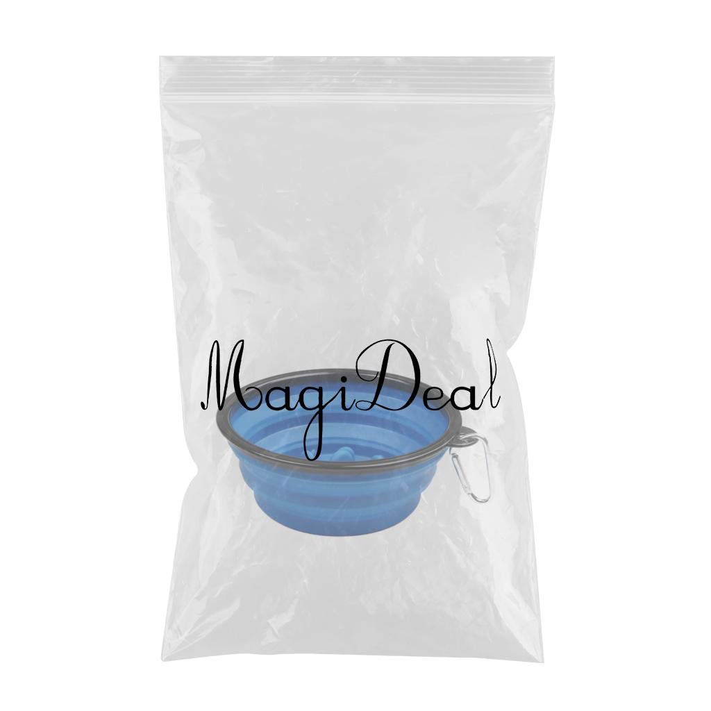 SECRET DESIRE Slow Feeder Dog Bowl - Collapsible Pet Food & Water Dish for Cats & Dogs - Non-Slip Design for Messy Eaters - Perfect for Travel, Camping & Home Use (Blue)