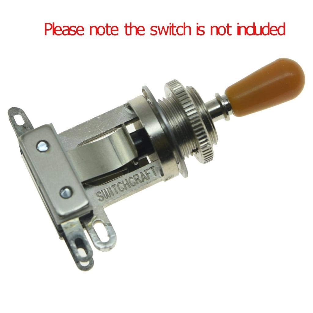 KAISH 5-Pack Amber Plastic 3-Way Toggle Switch Knob Caps for Les Paul Guitar - Compatible with Switchcraft Switches (American Thread) - Perfect for Guitar Repair, Customization & Replacement Parts