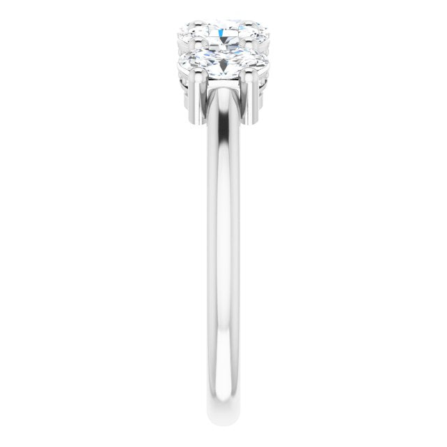 1.05 Carat Oval Cut Diamond Wedding Band - 5 Stone Anniversary Ring for Women - Elegant Bridal Jewelry for Engagement, Proposal & Special Occasions