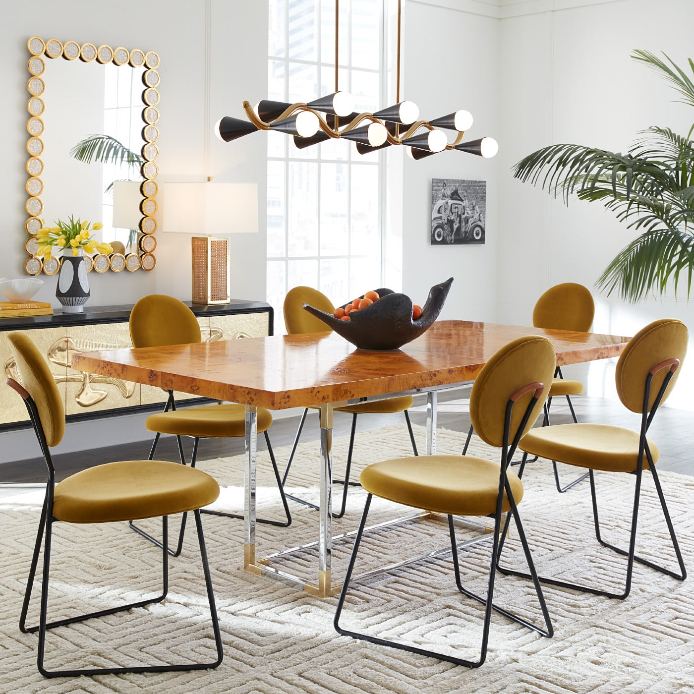Modern Bond Dining Table - Solid Wood Kitchen Table for 6 - Perfect for Family Dinners & Entertaining Guests