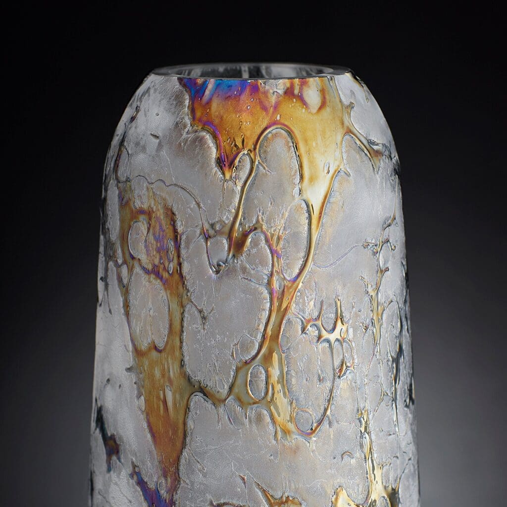 Cyan Design 10889 Moonscape Vase - Iridescent Glass Home Decor - Small Tabletop Vase for Living Room, Bedroom & Wedding Centerpieces