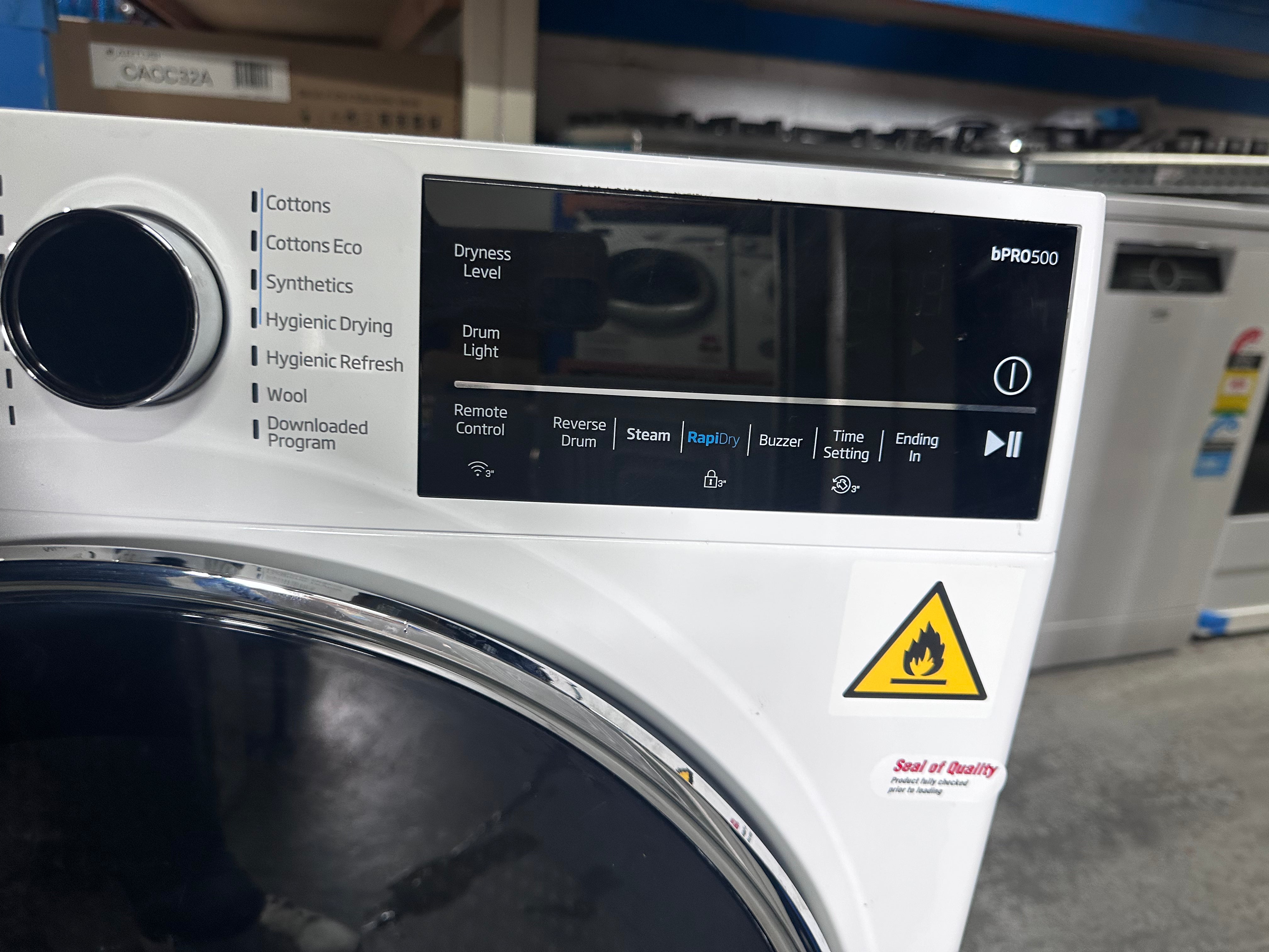 Beko BDPB104HW 10kg Hybrid Heat Pump Dryer with Steam Function - Energy Efficient Laundry Solution for Homes & Apartments | Fast Drying with Gentle Fabric Care