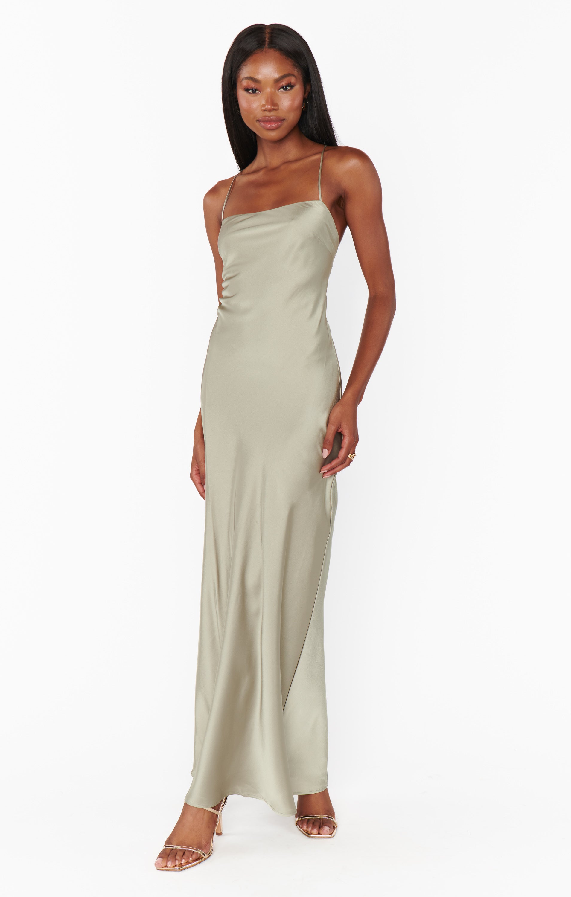 Dani Slip Dress in Moss Green - Luxe Satin Nightgown & Loungewear for Women | Elegant Sleepwear & Homewear for Relaxation