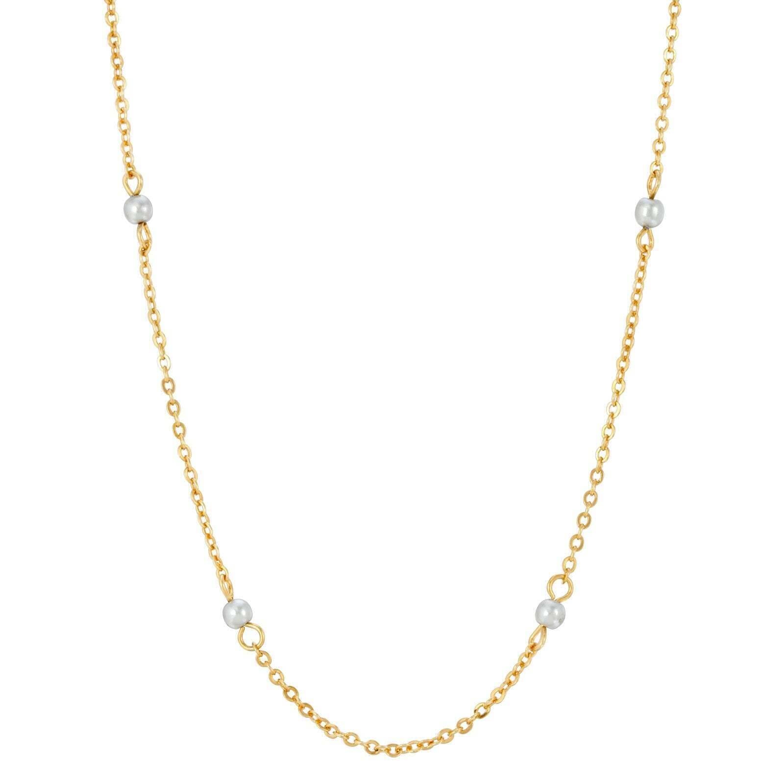 1928 Jewelry Light Grey Faux Pearl Chain Necklace 16