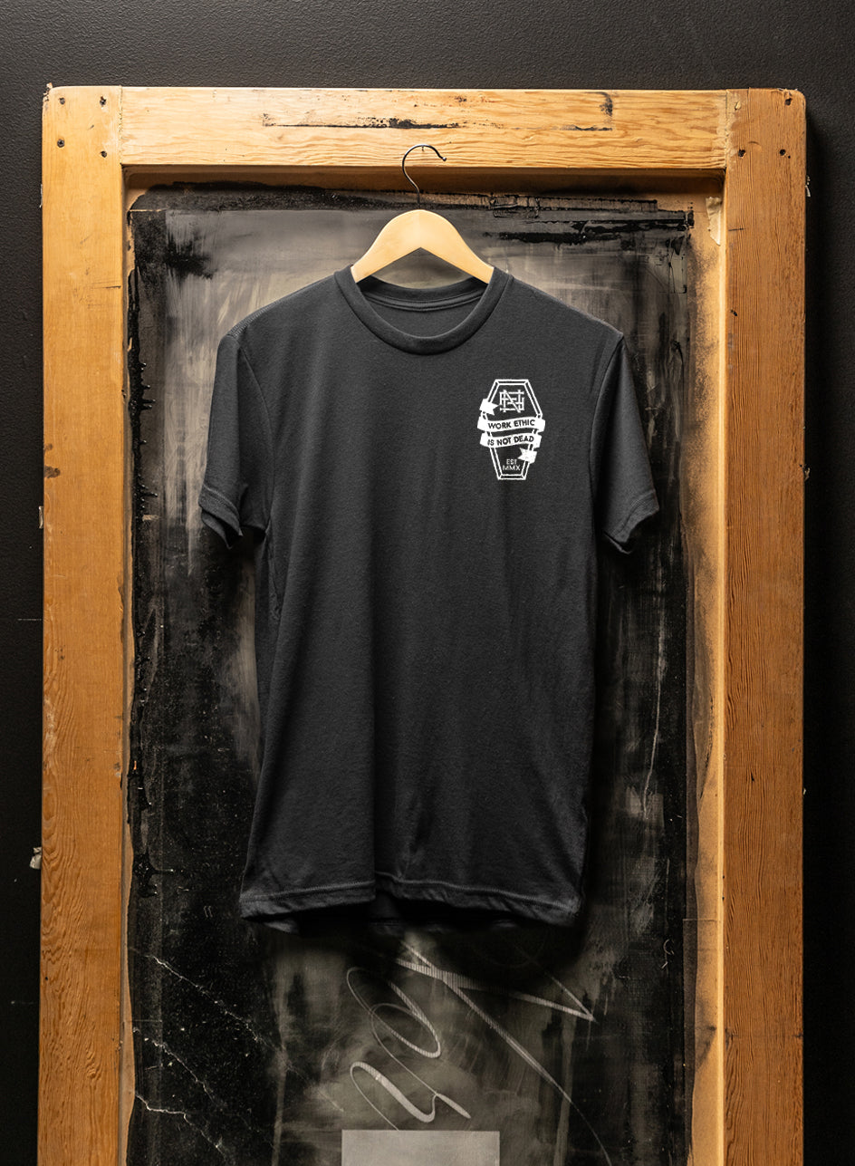 Work Ethic Tee - Black & White Cotton T-Shirt for Men & Women | Casual Workwear & Everyday Comfort