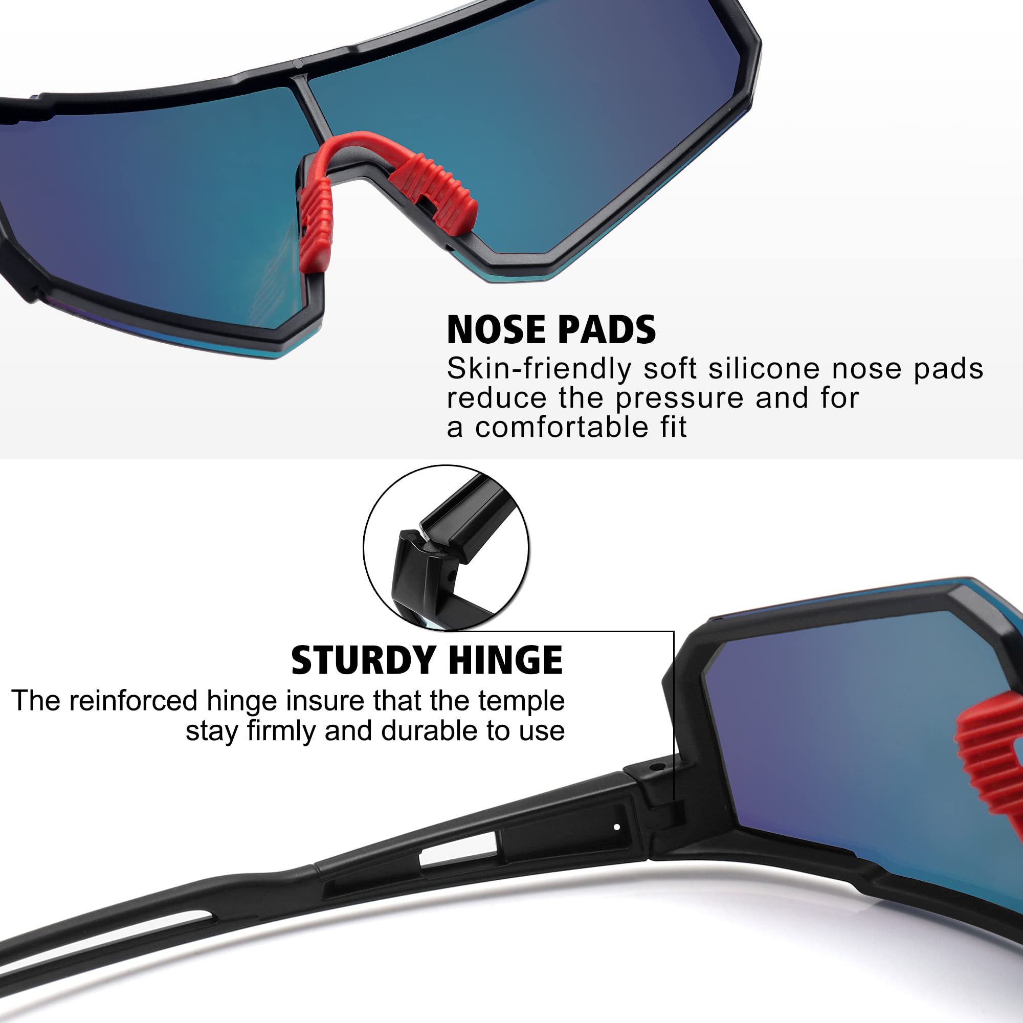 STORYCOAST Polarized Sports Sunglasses for Men & Women - UV400 Protection for Driving, Fishing, Cycling & Mountain Biking - Lightweight & Durable for Outdoor Adventures