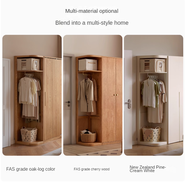Premium Black Walnut Solid Wood Storage Rack - Space-Saving Floor Corner Hanger for Entryway, Bedroom & Bathroom Organization