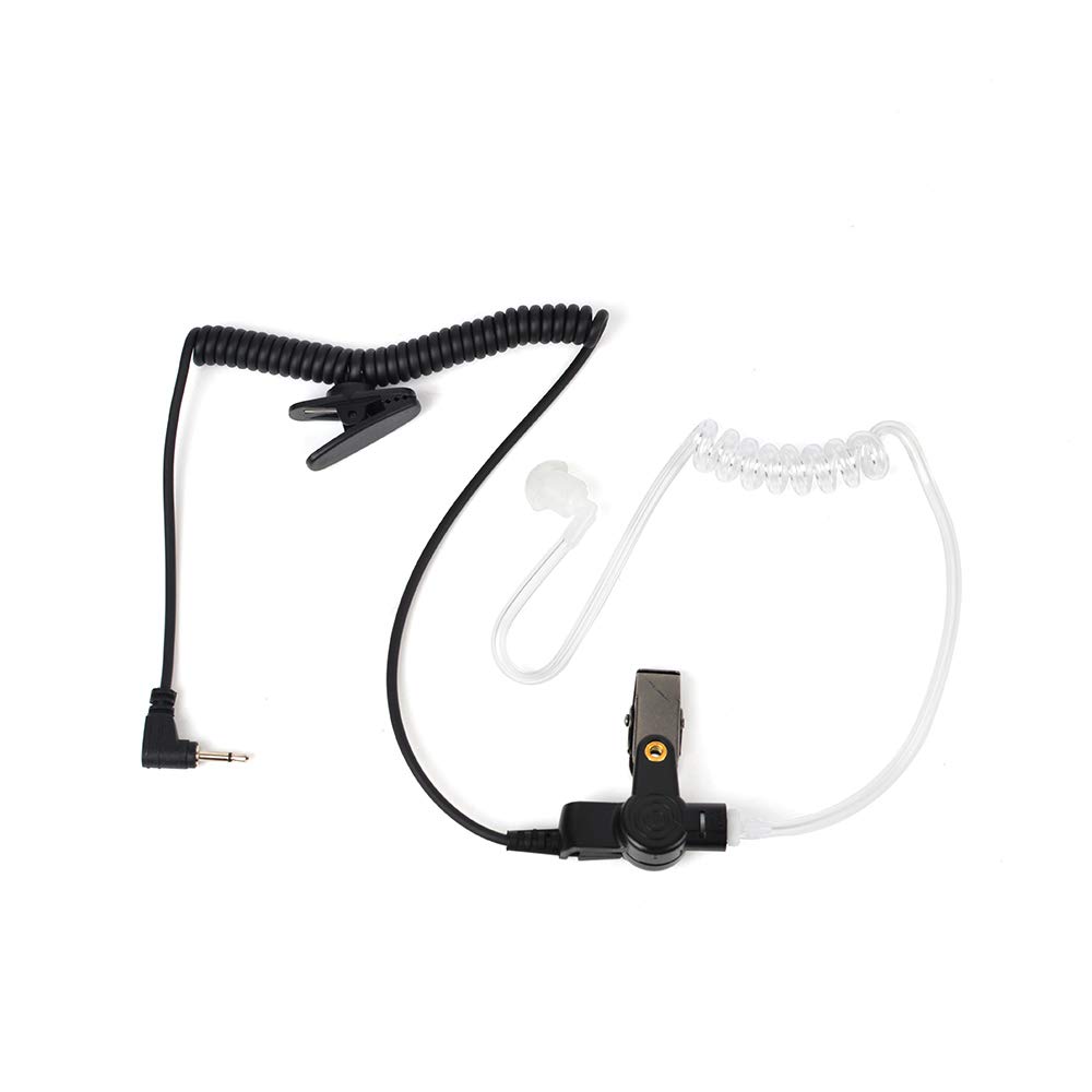 HYS 2.5mm Surveillance Earpiece - Covert Acoustic Coil Tube Headset for Walkie Talkies, Ham Radios & Communication Devices (5 Pack with S/M/L Earmolds) - Ideal for Security, Law Enforcement & Discreet Monitoring