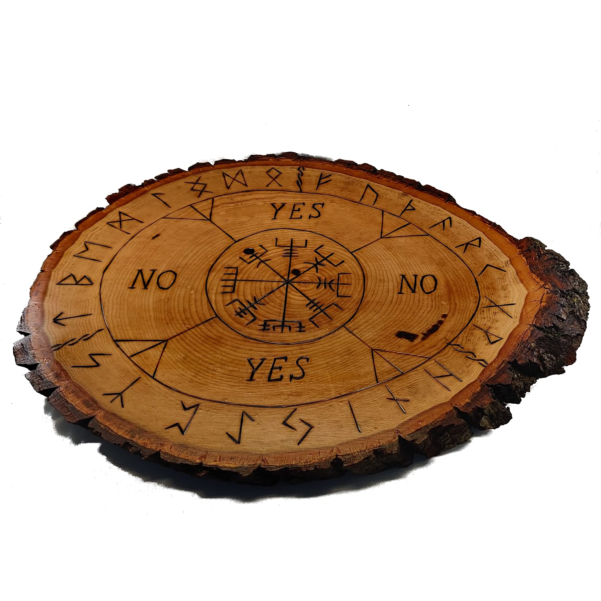 Wooden Rune Pendulum Board with Pendulum - 9-12 Inch Divination Tool for Spiritual Dowsing, Energy Healing & Psychic Readings | Perfect for Meditation, Tarot Sessions & Metaphysical Practices