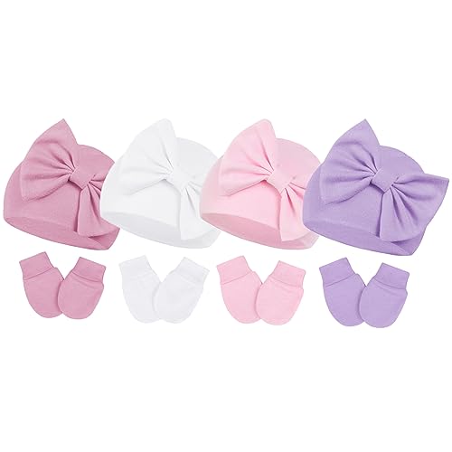 04pcs White & Pink & Purple & Deep Pink