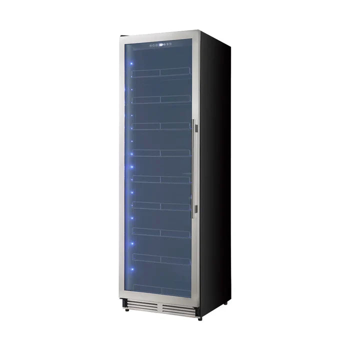 Forno Cesinali 24 Inch Stainless Steel Beverage Cooler - Energy Efficient Under Counter Fridge for Beer, Wine & Soda - Perfect for Home Bars, Restaurants & Offices (Model FBCBI6703 24S)