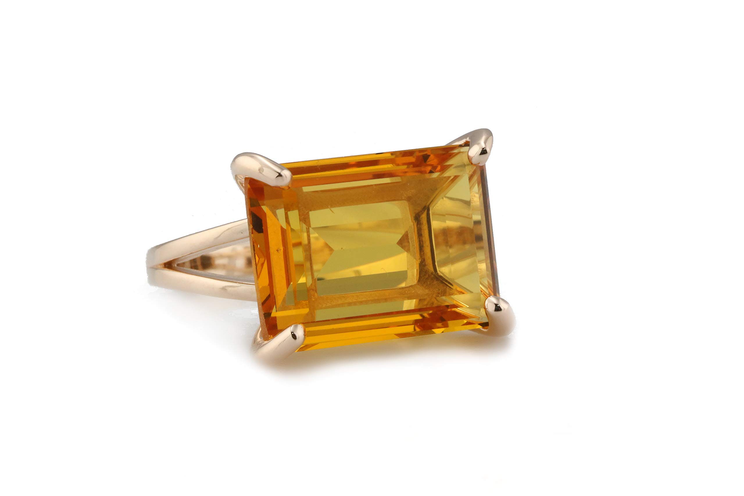 14K Rose Gold Citrine Cocktail Ring for Women - Customizable Statement Jewelry, November Birthstone Engagement Ring - Handmade Gemstone Jewelry with Luxury Gift Box | Perfect for Weddings, Anniversaries & Special Occasions