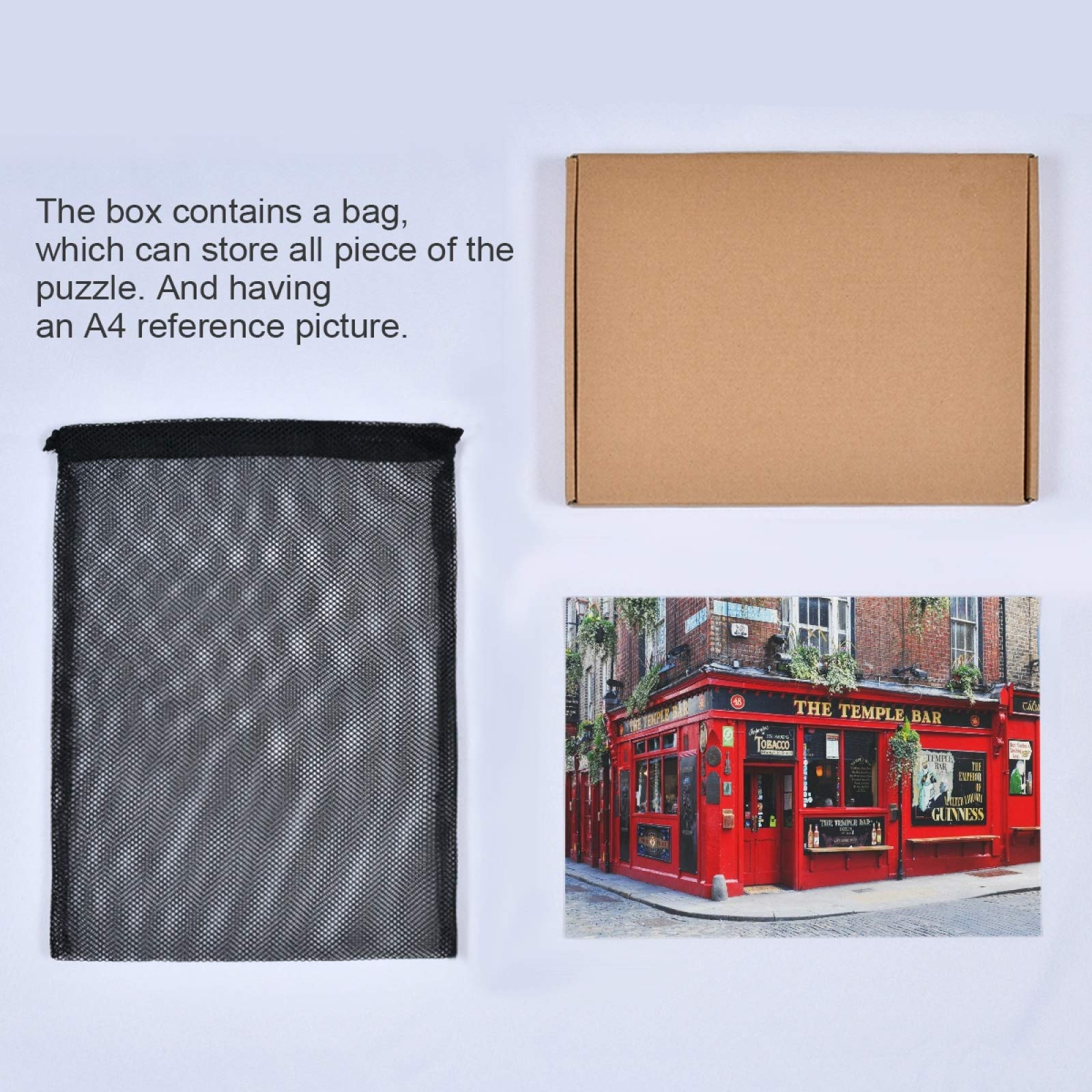 Dublin Ireland Temple Bar Landscape 1000-Piece Jigsaw Puzzle for Adults & Kids - Challenging DIY Gift for Family Game Night & Home Decor