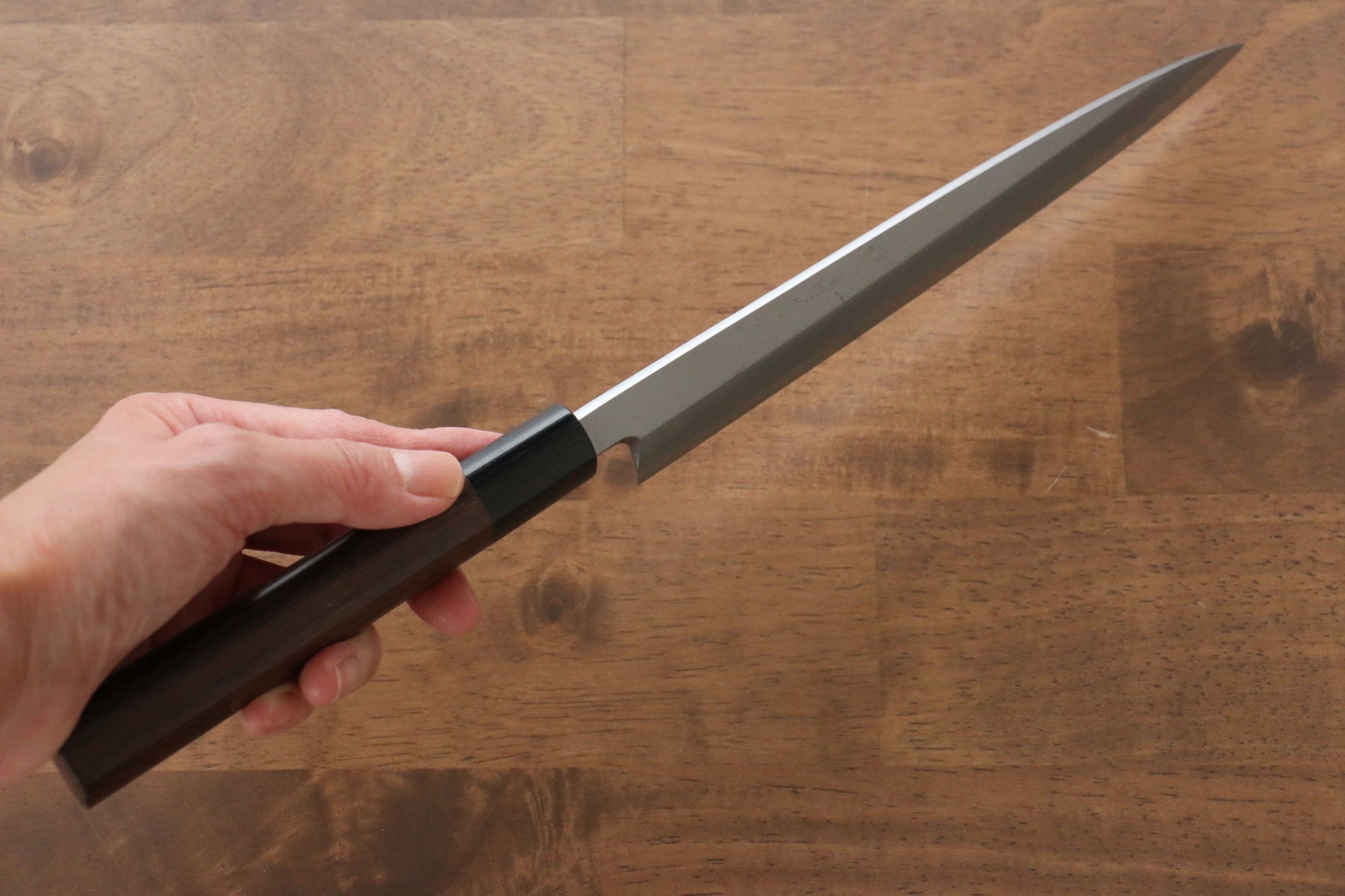 Premium Jikko White Steel No.2 Yanagiba 210mm Japanese Sushi Knife with Exquisite Shitan Handle - Perfect for Sushi Chefs & Home Cooking Enthusiasts