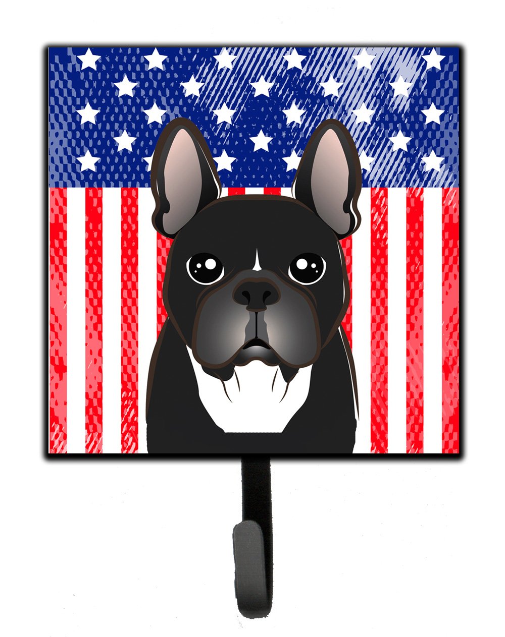 American Flag & French Bulldog Key Holder - Patriotic Dog Leash Hooks for Wall Decor, Home & Office Organization | Perfect for Pet Lovers, Key Storage & Entryway Organization