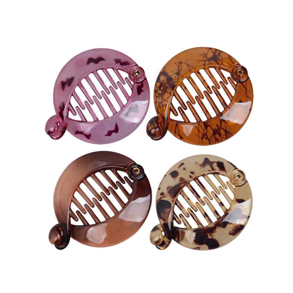 4Pcs 2.5 Inch Banana Hair Clips for Women - French Style Hair Barrettes, Ponytail Holders & Side Combs - Effortless Beauty Hair Accessories for Women, Ladies & Girls (Assorted Colors) - Perfect for School, Work, Parties & Everyday Styling