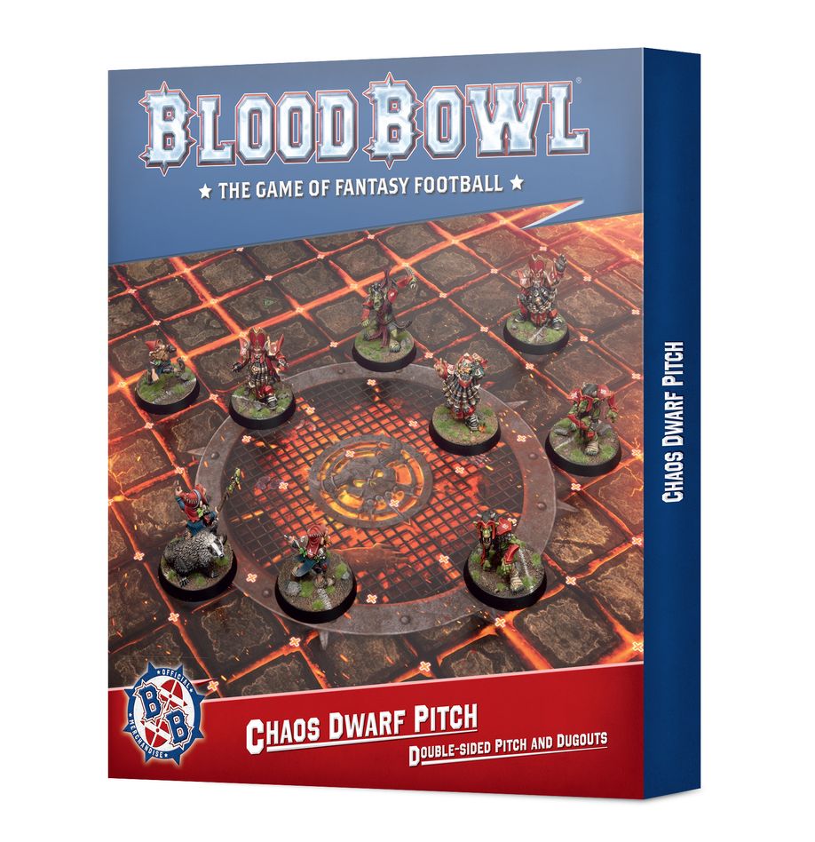 Blood Bowl Chaos Dwarf Team Set - Double Sided Game Board with Dugouts for Tabletop Fantasy Football Matches - Perfect for Tournaments & Home Game Nights