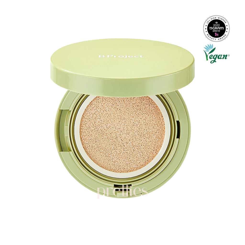 B Project Stay Relaxed Sun Cushion SPF50+PA++++ 12g + Refill 12g - Korean Cushion Sunscreen for Face, Lightweight & Non-Greasy - Perfect for Daily UV Protection & On-the-Go Touch Ups