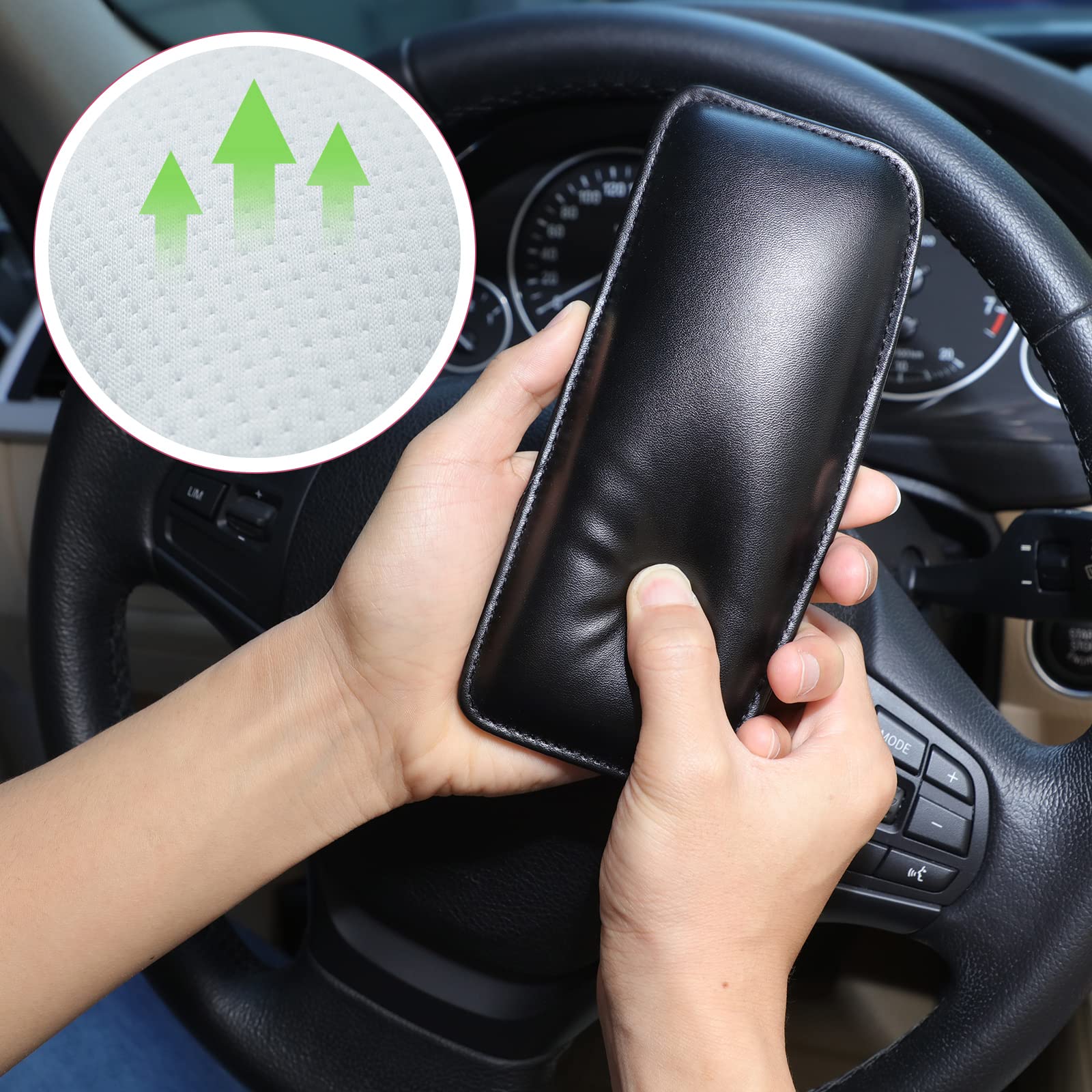 6 Pack Leather Car Knee Cushion - Soft Automotive Center Console Armrest Support Pillow for Knee, Leg & Elbow Comfort | Ergonomic Car Interior Accessories for Truck, SUV & Sedan | Reduce Fatigue on Long Drives & Commutes