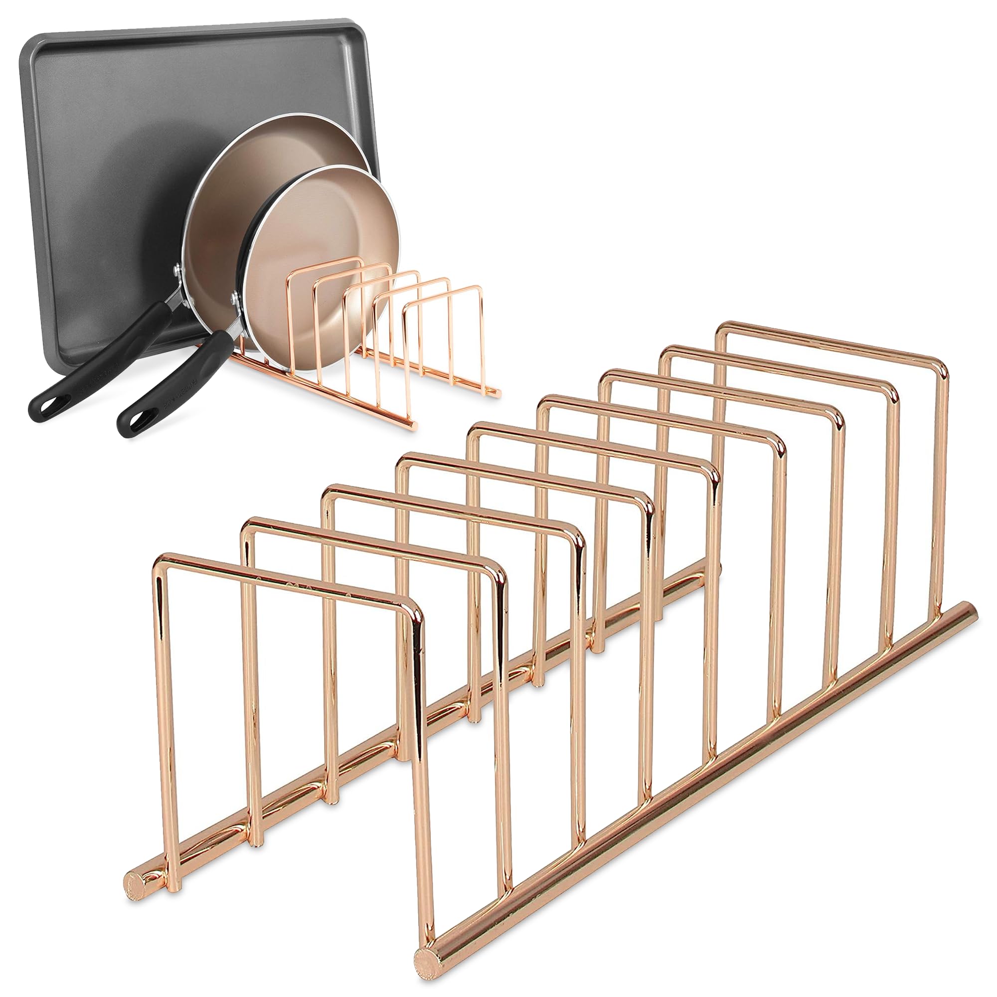 Copper Euro Kitchen Dish Drying Rack - Space Saving Countertop Dish Drainer for Pots, Pans, Plates, Cutting Boards & Serving Trays - Perfect for Small Kitchens, Apartments & RV Use