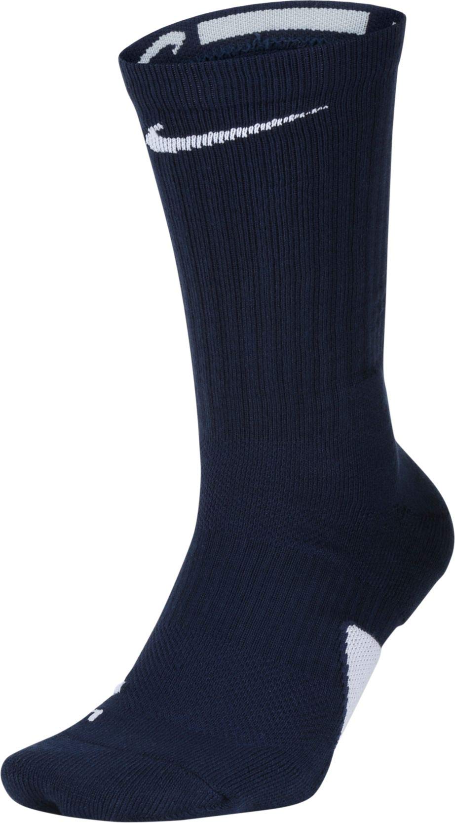 Nike Elite Basketball Crew Socks for Men & Women - Moisture-Wicking, Cushioned Ankle Support (Midnight Navy/White) - Perfect for Basketball, Sports & Casual Wear