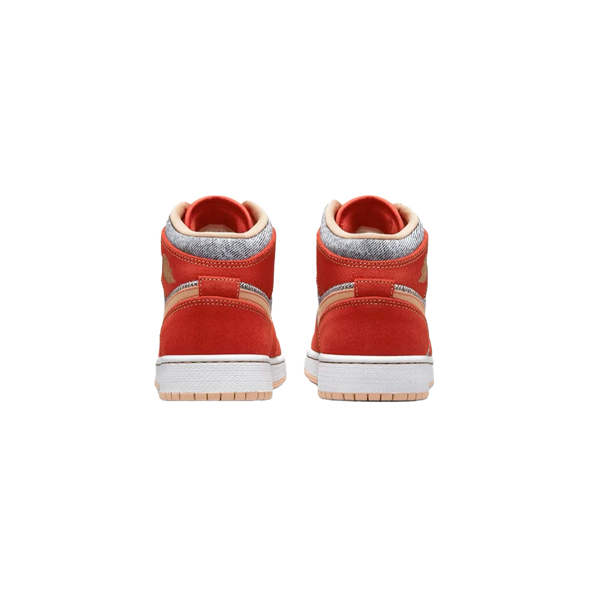 Air Jordan 1 Mid 'Denim Red' GS Sneakers for Girls (2021) - Stylish Basketball Shoes for School, Sports & Casual Wear