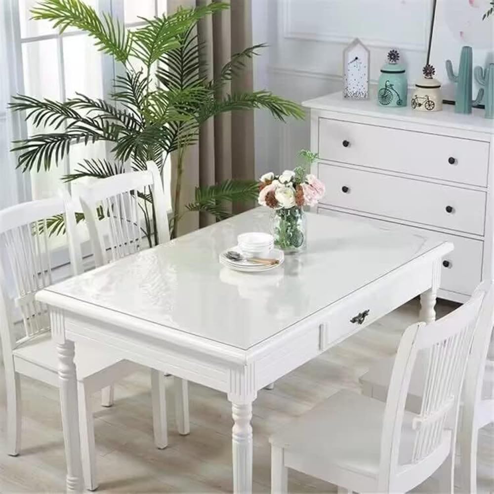 Royhom 1.5mm Thick Clear Table Protector, 54 x 36 Inch Plastic Table Cover for Office & Home - Waterproof Desk Mat for Writing, Dining, Crafting & Computer Workstations
