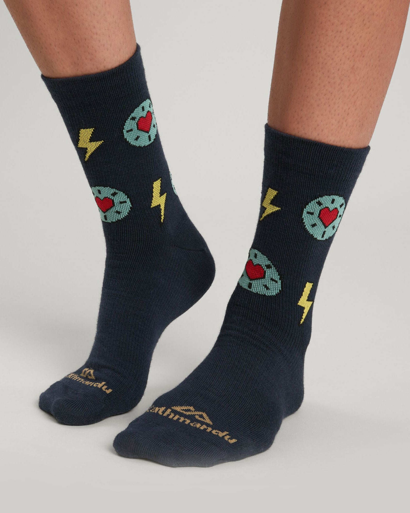 MerinoLINK Federate Socks - Meteor Lightning Heart Print Wool Socks for Men & Women - Comfortable Hiking & Outdoor Activities Socks