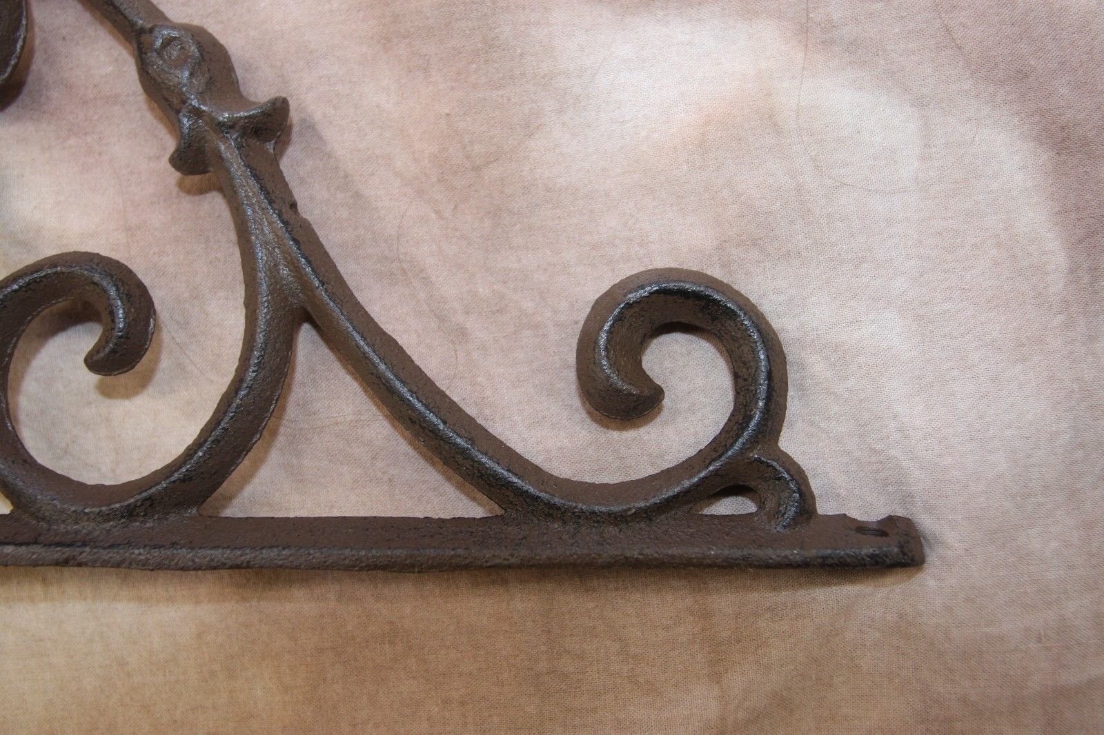 Farmhouse Style Kitchen Island Decorative Shelf Brackets - Heavy Duty Solid Cast Iron, 10 1/8 Inch, Set of 8 - Perfect for Rustic Kitchen Decor, Open Shelving & DIY Home Improvement Projects