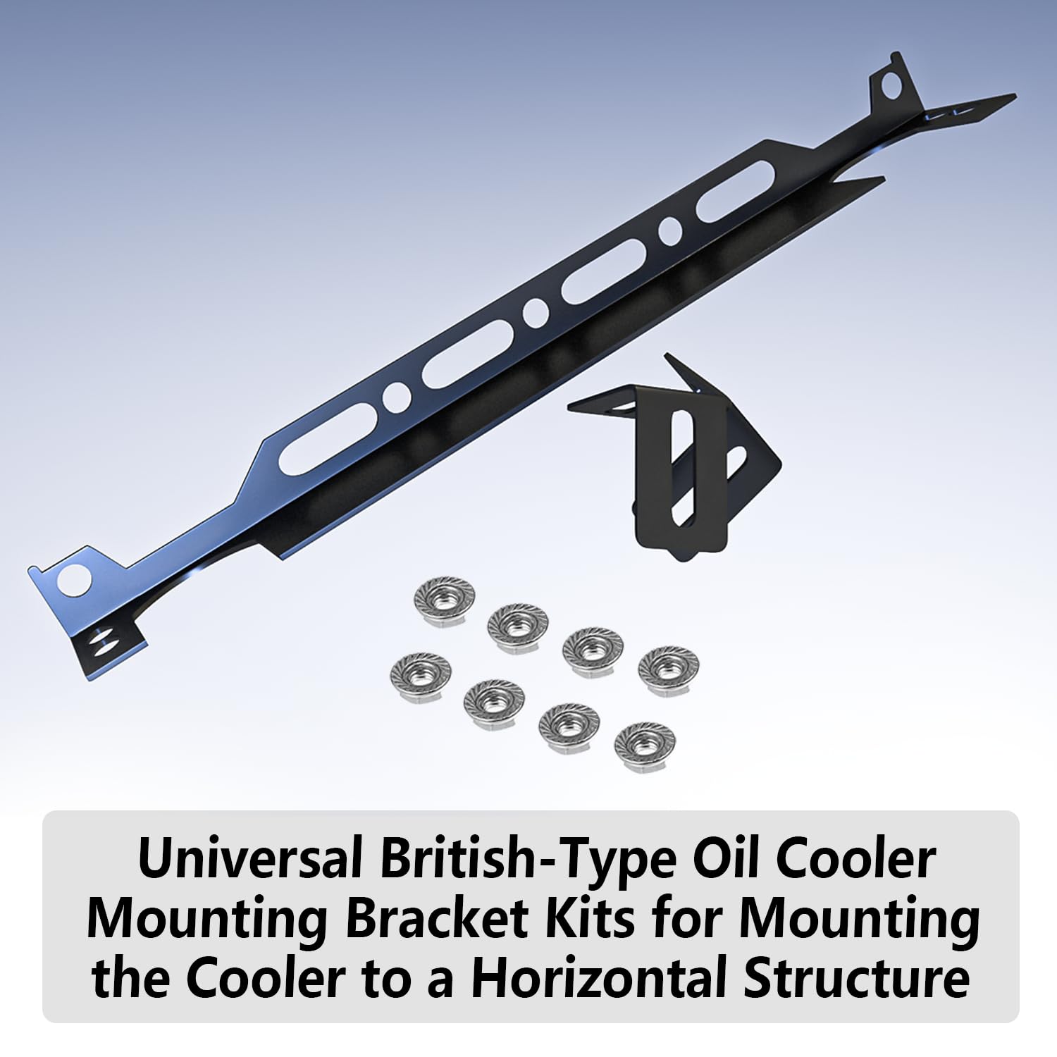 Universal 13.4 Inch Aluminum Oil Cooler Bracket Kit - Durable, Easy Install, Enhanced Cooling Efficiency for British Radiators, Ideal for Automotive and Off-Road Vehicles