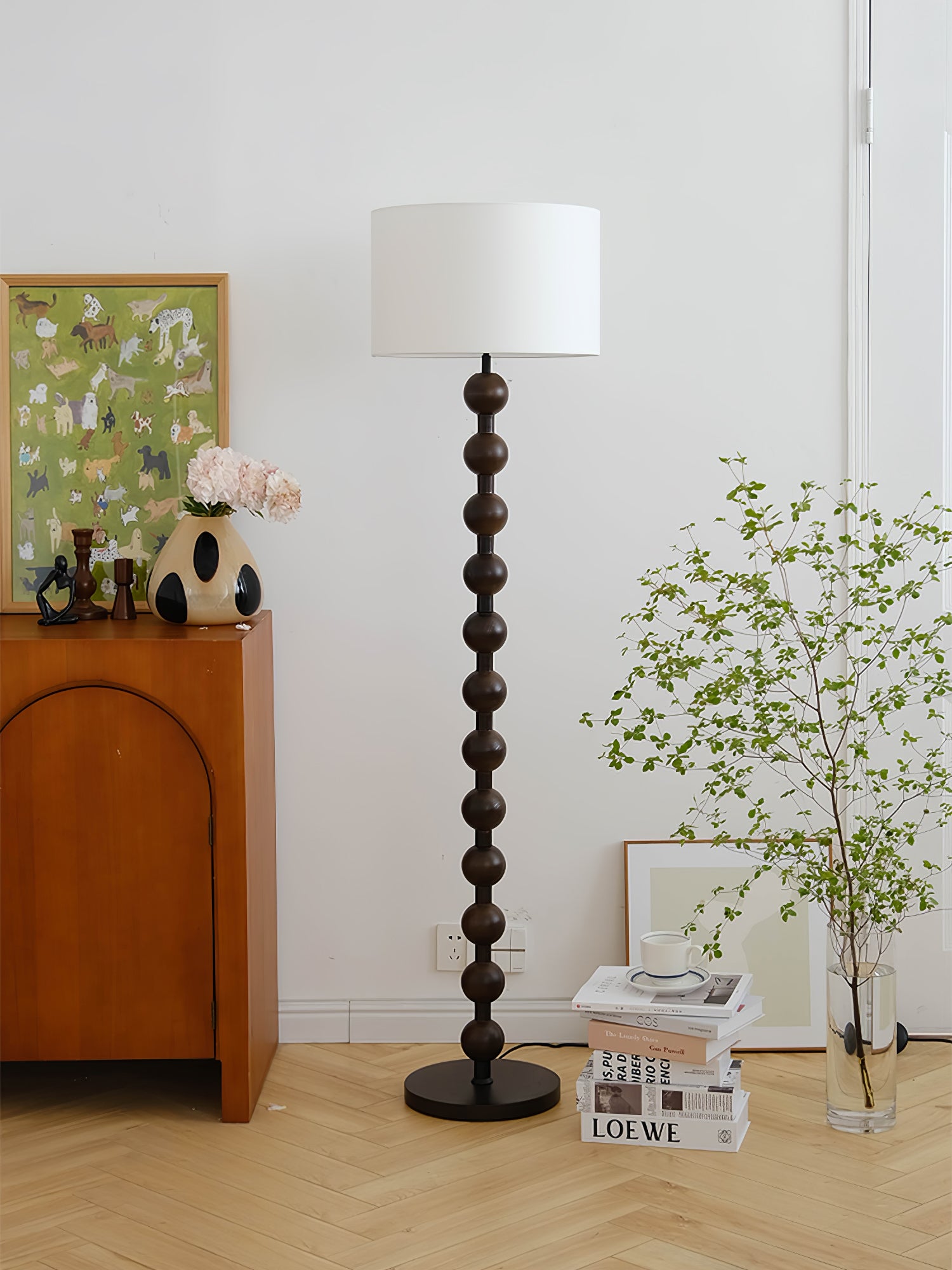 Hugo Barbell Floor Lamp - Modern Industrial Style Adjustable Standing Light for Living Room, Bedroom, or Office - Perfect for Reading, Working, and Ambient Lighting