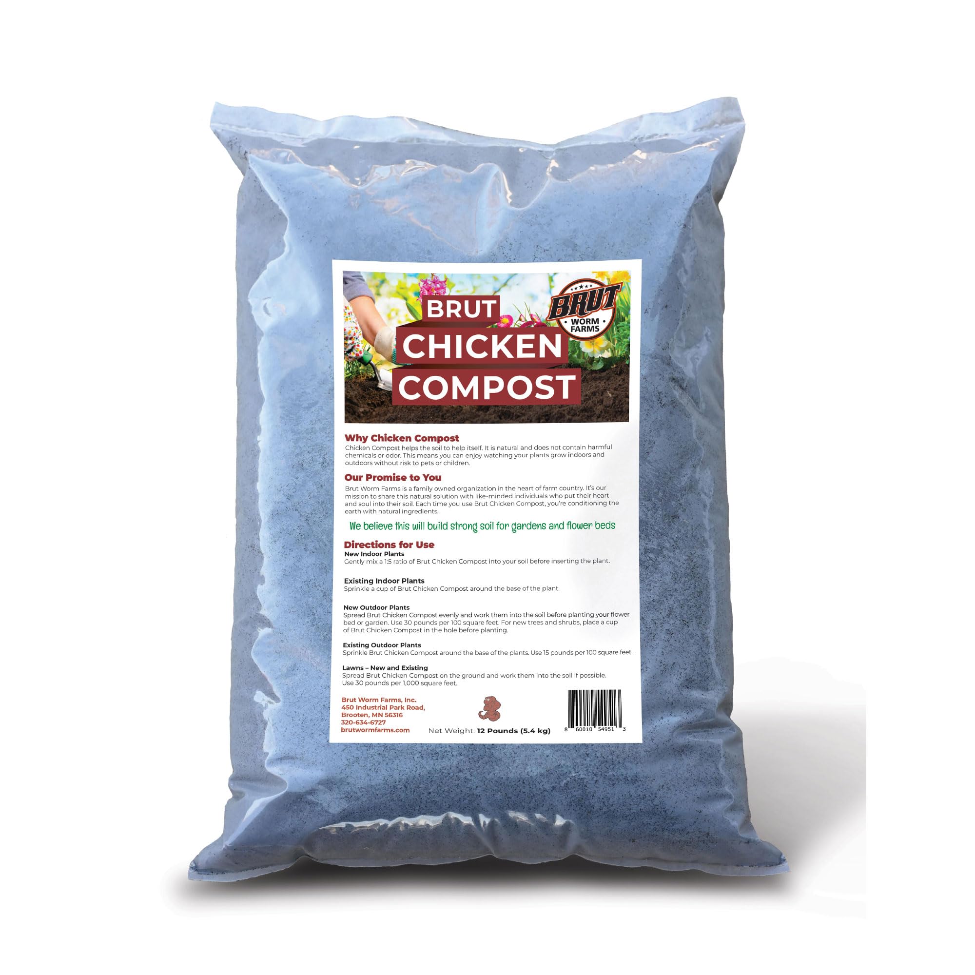 Organic Chicken Compost Fertilizer 1 Cubic ft - Nutrient Rich Natural Plant Food for Gardens, Vegetables & Flowers | Safe, Pure & Effective Soil Amendment (10 Pack) | Perfect for Organic Gardening, Raised Beds & Composting
