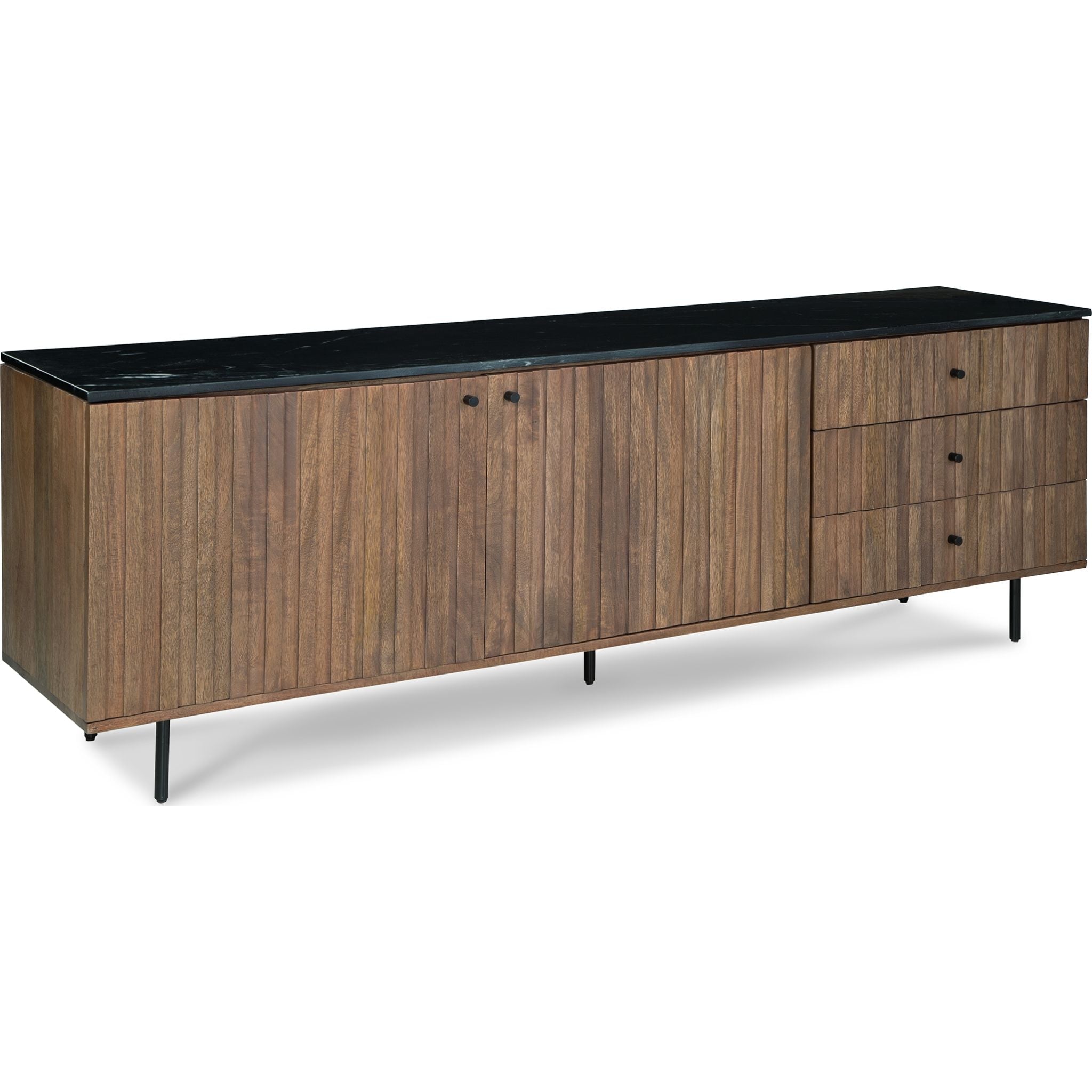 Barnford Accent Cabinet - Modern Brown & Black Storage Side Table for Living Room, Bedroom, or Entryway - Stylish Home Decor Furniture