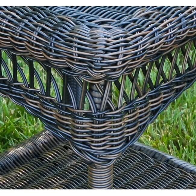 Tortuga Outdoor Portside Side Table - Dark Roast Wicker Patio Furniture for Poolside, Deck, or Garden Relaxation
