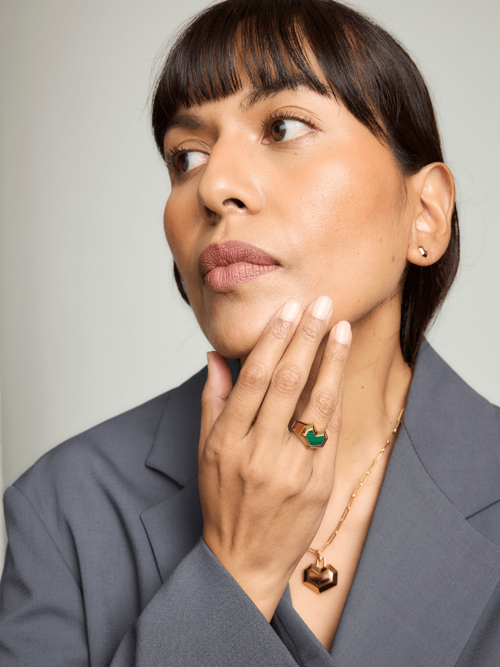 18K Gold Plated Malachite Ring for Women - Elegant Daryl Jewelry Gift for Birthday, Anniversary & Special Occasions