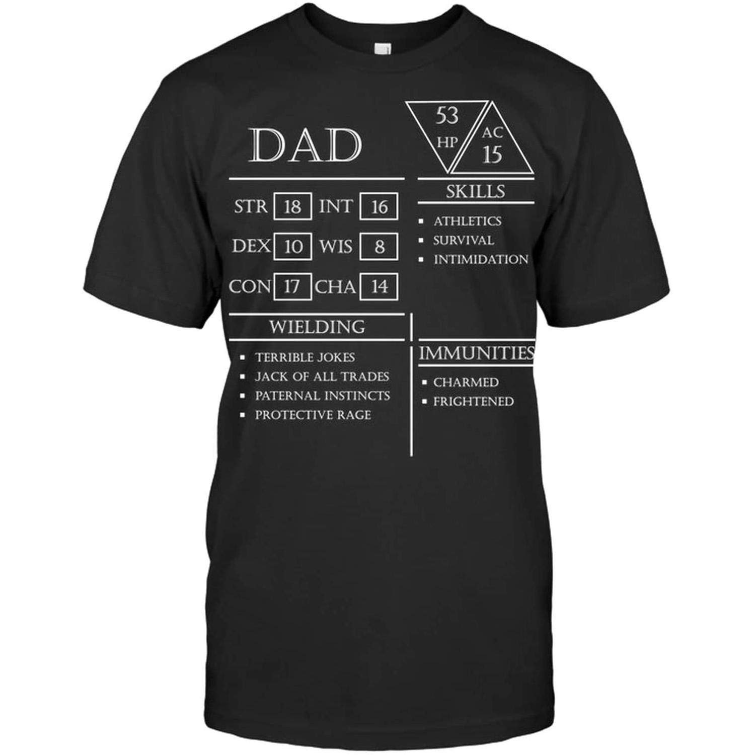 Vintage DND Dad Stats T-Shirts & Hoodies - Dungeon Master Gift for Christmas & Halloween - Black Gaming Tees for Men - Perfect for Tabletop RPG Nights & Geek Culture Events